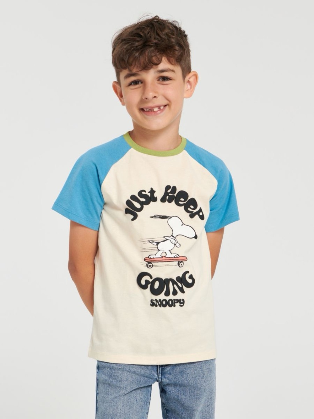 Peanuts Snoopy Graphic Tee Shirt 9 134cm (8-9Y) NWT Just Keep Going Licensed